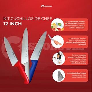 Foto 4 | Foto 4 | Kit Cuchillo Chef 12'' Multicolor Shorbull