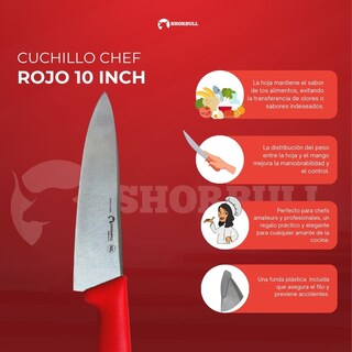 Foto 6 | Foto 6 | Cuchillo Chef Rojo 10'' Shorbull