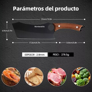 Foto 2 | Foto 2 | Cuchillo De Chef Curvo Profesional Monteratillo Con Anilla Marrón Oscuro