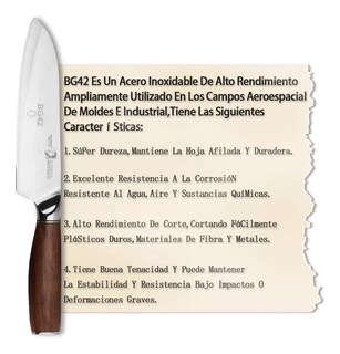Foto 2 | Foto 2 | Cuchillo De Cocina De 8 Pulgadas, Cuchillo De Chef Profesio Marrón Claro