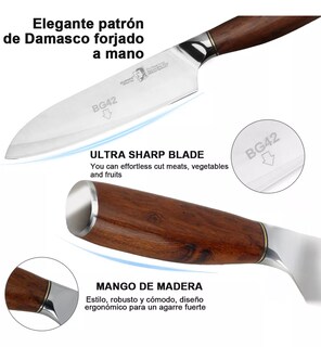 Foto 5 | Foto 5 | Cuchillo De Cocina De 8 Pulgadas, Cuchillo De Chef Profesio Marrón Claro
