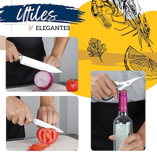 Foto 3 | Foto 3 | Cuchillos Para Cocina Ecomlab Profesionales Acero Inoxidable