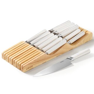 Foto 1 | Foto 1 | Juego De Cuchillos Carote De Acero Inoxidable Con Bloque, 12 Piezas, Blanco - Venta Internacional.