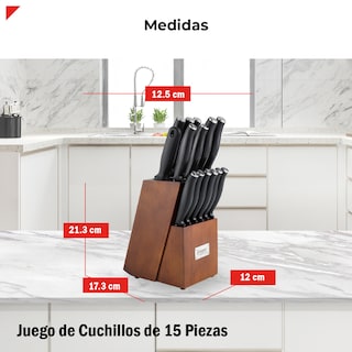 Foto 4 | Foto 4 | Bogner Juego De Cuchillos Con Bloque De Madera 15 Pzas Bks15