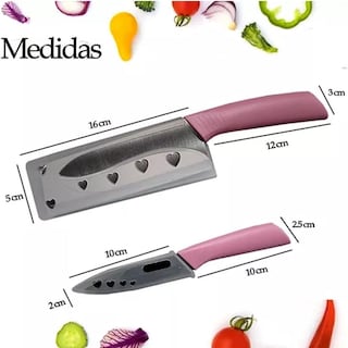 Foto 3 | Foto 3 | Juego Set De 2 Cuchillos Para Cocina Acero Inoxidable Color Rosa