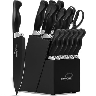 Foto 1 | Foto 1 | Juego De Cuchillos Amorston 15 Piezas Con Bloque De Acero Inoxidable Alemán - Venta Internacional.