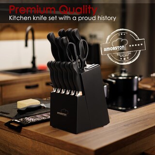 Foto 3 | Foto 3 | Juego De Cuchillos Amorston 15 Piezas Con Bloque De Acero Inoxidable Alemán - Venta Internacional.
