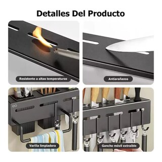 Foto 3 | Foto 3 | Soporte Para Cuchillos Pared Cocina Eo Safe Imports Esi-20627 Gris
