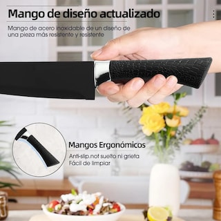 Foto 3 | Foto 3 | Juego De 10 Cuchillos Profesionales Con Base Eo Safe Imports Esi-20716 Negro