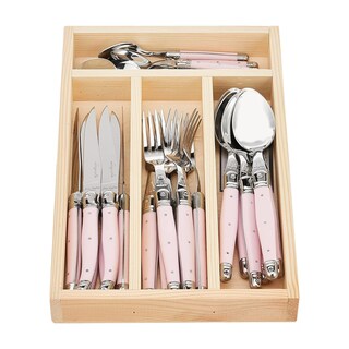 Foto 1 | Foto 1 | Juego De Cubiertos Jean Dubost Laguiole 24 Piezas Con Asas Rosas - Venta Internacional.