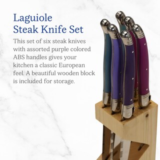 Foto 2 | Foto 2 | Juego De Cuchillos Para Carne Jean Dubost Laguiole Provence Purple X6 - Venta Internacional.