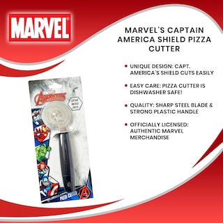 Foto 7 | Foto 7 | Cortador De Pizza Marvel Captain America Shield Hoja De Acero - Venta Internacional.