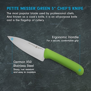 Foto 2 | Foto 2 | Cuchillo De Chef Messermeister Petite Messer De 5 Pulgadas Verde Inoxidable - Venta Internacional.