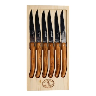 Foto 1 | Foto 1 | Juego De Cuchillos Para Carne Jean Dubost Laguiole Madera De Olivo 6 Piezas - Venta Internacional.