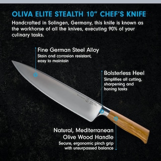 Foto 2 | Foto 2 | Cuchillo De Chef Messermeister Oliva Elite Stealth 25 Cm - Venta Internacional.