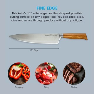 Foto 3 | Foto 3 | Cuchillo De Chef Messermeister Oliva Elite Stealth 25 Cm - Venta Internacional.