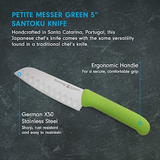 Foto 2 | Foto 2 | Cuchillo Santoku Messermeister Petite Messer De 5 Pulgadas Con Mango Verde - Venta Internacional.