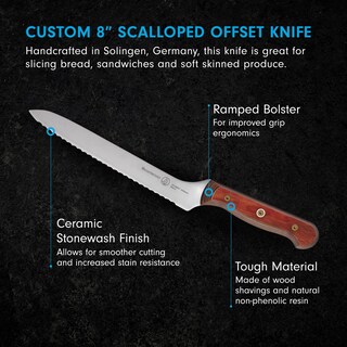 Foto 2 | Foto 2 | Cuchillo Messermeister Custom Terra Red Offset Festoneado 20 Cm - Venta Internacional.