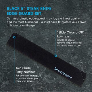 Foto 2 | Foto 2 | Juego De Cuchillos Para Carne Messermeister Con Protección De Bordes Negros 4 Piezas - Venta Internacional.