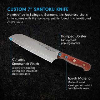 Foto 2 | Foto 2 | Cuchillo Santoku Messermeister Custom Terra Red 18cm - Venta Internacional.