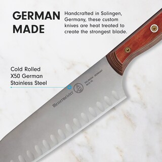 Foto 5 | Foto 5 | Cuchillo Santoku Messermeister Custom Terra Red 18cm - Venta Internacional.