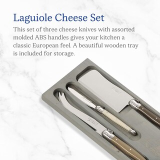 Foto 2 | Foto 2 | Juego De Cuchillos Para Queso Jean Dubost Laguiole Con Bandeja De Madera  3 Unidades - Venta Internacional.