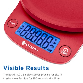 Foto 5 | Foto 5 | Báscula De Cocina Etekcity Digital De Alta Precisión De 0,1 G/5 Kg, Color Rojo - Venta Internacional.