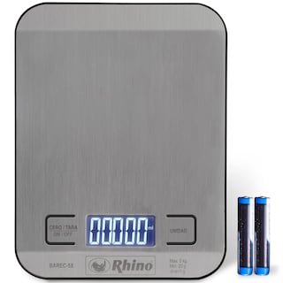 Foto 1 | Foto 1 | Báscula De Cocina Rhino, 5 Kg Precisión 1 G, Medición De Líquidos, Acero Inoxidable, Barec-5x