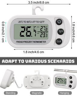 Foto 2 | Foto 2 | Termómetro Frienda Digital Impermeable Para Nevera, Paquete De 12 Unidades, Color Blanco - Venta Internacional.