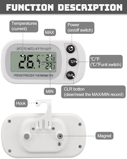 Foto 3 | Foto 3 | Termómetro Frienda Digital Impermeable Para Nevera, Paquete De 12 Unidades, Color Blanco - Venta Internacional.
