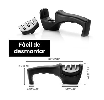 Foto 3 | Foto 3 | Afilador Cuchillos Portátil Belug 3 Etapas color Negro