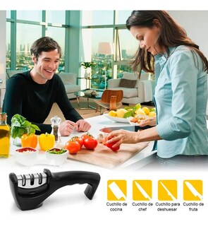 Foto 3 | Foto 3 | Afilador de Cuchillos Funbu 2022 color Negro Cocina Portátil 3 Etapas Ergonómico