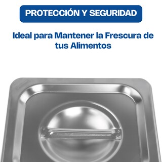 Foto 5 | Foto 5 | Tapa Para Insertos De Acero Inoxidable Caledonia, Tamaño Sexto (17 X 16 Cm) Con Acabado Satinado Y Bordes Especiales, Calibre 24