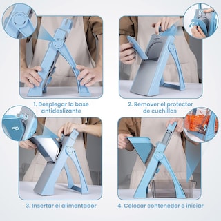 Foto 5 | Foto 5 | Mandolina Cortador Rallador de Verduras Hiperware Ajustable y Gran Capacidad Azul