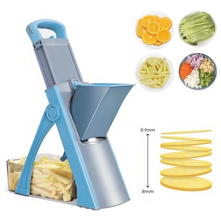 Foto 8 | Foto 8 | Mandolina Cortador Rallador de Verduras Hiperware Ajustable y Gran Capacidad Azul