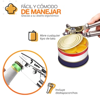 Foto 5 | Foto 5 | Abrelatas Manual De Acero Inoxidable Bazzef
