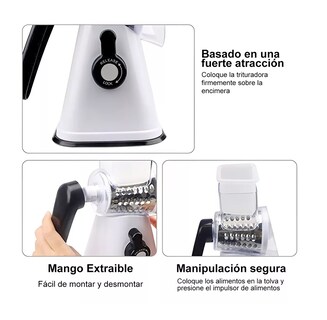 Foto 5 | Foto 5 | Rallador de Verdura Manual 3 Cabezal + Peladora Belug color Blanco