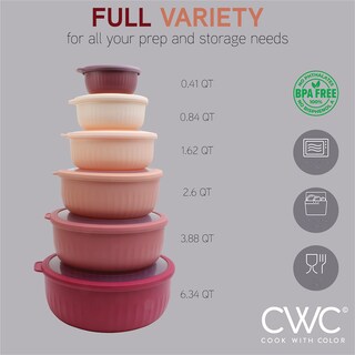Foto 3 | Foto 3 | Set De Cuencos Prep Cook With Color, Mezcla Ancha Con Tapas, 12 Piezas - Venta Internacional.