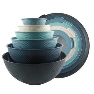 Foto 1 | Foto 1 | Cuencos Para Mezclar Cook With Color, 12 Piezas De Plástico Con Tapas, Color Azul - Venta Internacional.