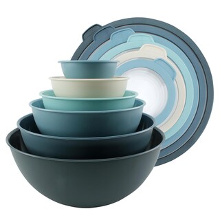 Foto 1 | Foto 1 | Cuencos Para Mezclar Cook With Color, 12 Piezas De Plástico Con Tapas, Color Azul - Venta Internacional.