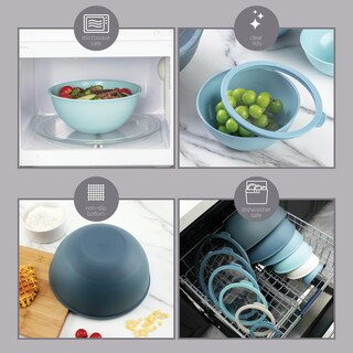 Foto 4 | Foto 4 | Cuencos Para Mezclar Cook With Color, 12 Piezas De Plástico Con Tapas, Color Azul - Venta Internacional.