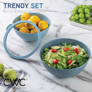 Foto 5 | Foto 5 | Cuencos Para Mezclar Cook With Color, 12 Piezas De Plástico Con Tapas, Color Azul - Venta Internacional.