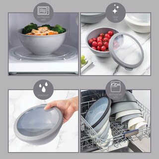 Foto 6 | Foto 6 | Juego De 12 Tazones De Plástico Con Tapas Para Mezclar, Cook With Color - Venta Internacional.