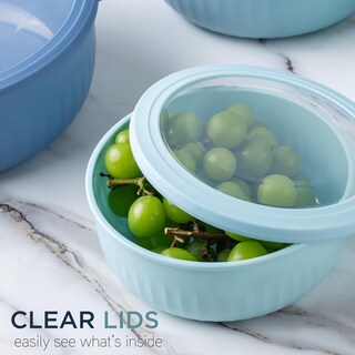 Foto 5 | Foto 5 | Set De Cuencos Anchos Para Mezclar Prep Bowls Cook With Color Con Tapas Azules - Venta Internacional.