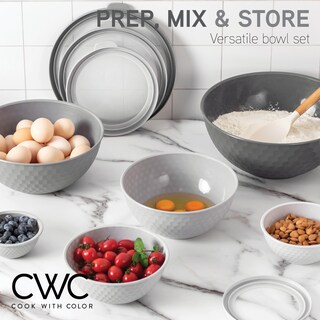 Foto 5 | Foto 5 | Cuencos Para Mezclar Cook With Color, 12 Piezas De Plástico Con Tapas, Color Gris - Venta Internacional.