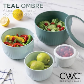Foto 5 | Foto 5 | Set De Cuencos Para Mezclar Cook With Color Prep Con Tapas, 12 Unidades, Color Verde Azulado - Venta Internacional.