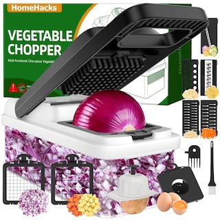 Foto 1 | Foto 1 | Picadora De Verduras Homehacks, Utensilio De Cocina 12 En 1, Color Blanco - Venta Internacional.