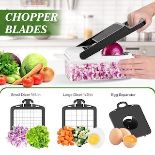 Foto 2 | Foto 2 | Picadora De Verduras Homehacks, Utensilio De Cocina 12 En 1, Color Blanco - Venta Internacional.