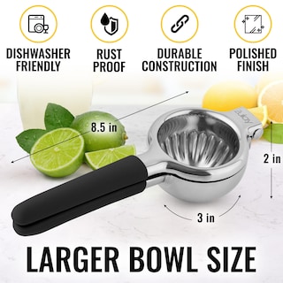 Foto 3 | Foto 3 | Exprimidor de Limón Zulay Kitchen de Acero Inoxidable con Asas de Silicona Negra - Venta Internacional