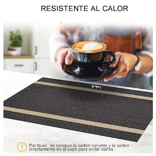 Foto 3 | Foto 3 | Manteles Individuales Antideslizantes Negro 10 Piezas
